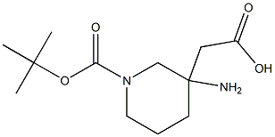 2-(3-aMino-1-(tert-butoxycarbonyl)piperidin-3-yl)acetic acid,,结构式