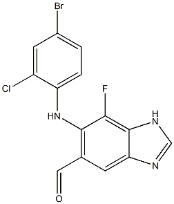 6-(4-broMo-2-chlorophenylaMino)-7-fluoro-1H-benzo[d]iMidazole-5-carbaldehyde Struktur