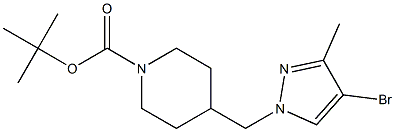 4-(4-BroMo-3-Methyl-pyrazol-1-ylMethyl)-piperidine-1-carboxylic acid tert-butyl ester 化学構造式
