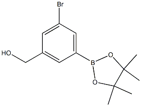 (3-broMo-5-(4,4,5,5-tetraMethyl-1,3,2-dioxaborolan-2-yl)phenyl)Methanol 化学構造式