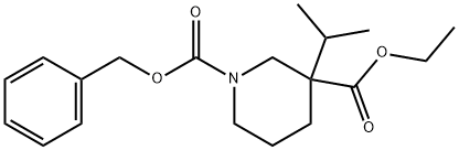 1-CBZ-3-异丙基哌啶-3-甲酸乙酯 结构式