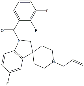 (1'-ALLYL-5-FLUOROSPIRO[INDOLINE-3,4'-PIPERIDIN]-1-YL)(2,3-DIFLUOROPHENYL)METHANONE Structure