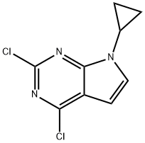 2,4-二氯-7-环丙基-7H-吡咯并[2,3-D]嘧啶, 1220518-04-6, 结构式