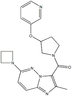 (6-(azetidin-1-yl)-2-MethyliMidazo[1,2-b]pyridazin-3-yl)(3-(pyridin-3-yloxy)pyrrolidin-1-yl)Methanone,,结构式
