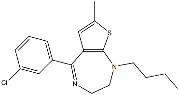 1-butyl-5-(3-chlorophenyl)-7-Methyl-2,3-dihydro-1H-thieno[2,3-e][1,4]diazepine Structure