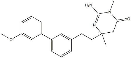 2-aMino-6-(2-(3'-Methoxy-[1,1'-biphenyl]-3-yl)ethyl)-3,6-diMethyl-5,6-dihydropyriMidin-4(3H)-one Structure