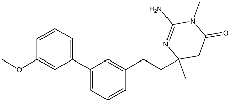 2-aMino-6-(2-(3'-Methoxy-[1,1'-biphenyl]-3-yl)ethyl)-3,6-diMethyl-5,6-dihydropyriMidin-4(3H)-one,,结构式