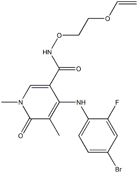 4-((4-broMo-2-fluorophenyl)aMino)-1,5-diMethyl-6-oxo-N-(2-(vinyloxy)ethoxy)-1,6-dihydropyridine-3-carboxaMide Structure