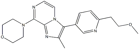 4-(3-(6-(2-Methoxyethyl)pyridin-3-yl)-2-MethyliMidazo[1,2-a]pyrazin-8-yl)Morpholine, 1334165-90-0, 结构式