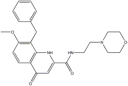 8-benzyl-7-Methoxy-N-(2-Morpholinoethyl)-4-oxo-1,4-dihydroquinoline-2-carboxaMide Structure