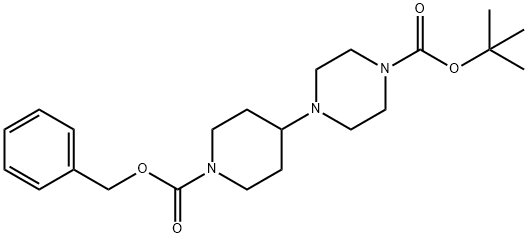 tert-butyl 4-(1-((benzyloxy)carbonyl)piperidin-4-yl)piperazine-1-carboxylate Struktur