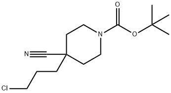 tert-butyl 4-(3-chloropropyl)-4-cyanopiperidine-1-carboxylate Structure