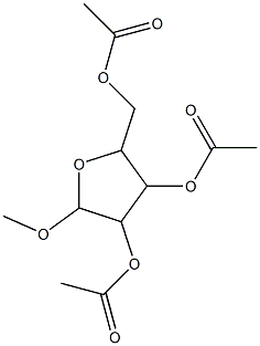 Acetic acid 3,4-diacetoxy-5-Methoxy-tetrahydro-furan-2-ylMethyl ester Struktur
