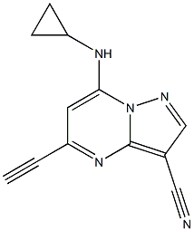 7-(cyclopropylaMino)-5-ethynylpyrazolo[1,5-a]pyriMidine-3-carbonitrile 结构式