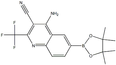 4-aMino-6-(4,4,5,5-tetraMethyl-1,3,2-dioxaborolan-2-yl)-2-(trifluoroMethyl)quinoline-3-carbonitrile 化学構造式