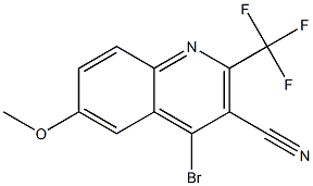4-BROMO-6-METHOXY-2-TRIFLUOROMETHYL-QUINOLINE-3-CARBONITRILE,1283721-23-2,结构式