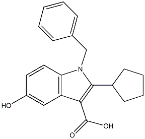 1-benzyl-2-cyclopentyl-5-hydroxy-1H-indole-3-carboxylic acid Structure