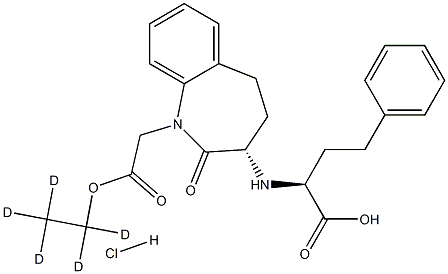 (3S)-3-[[(1S)-1-Carboxy-3-phenylpropyl]aMino]-2,3,4,5-tetrahydro-2-oxo-1H-1-benzazepine-1-acetic Acid Ethyl-d5 Ester Hydrochloride Structure