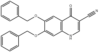 6,7-bis(benzyloxy)-4-oxo-1,4-dihydroquinoline-3-carbonitrile 化学構造式