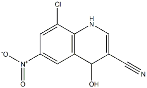 8-chloro-4-hydroxy-6-nitro-1,4-dihydroquinoline-3-carbonitrile Struktur