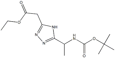 ethyl 2-(5-(1-((tert-butoxycarbonyl)aMino)ethyl)-4H-1,2,4-triazol-3-yl)acetate,,结构式