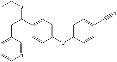 4-(4-(1-(ethylthio)-2-(pyridin-3-yl)ethyl)phenoxy)benzonitrile 化学構造式