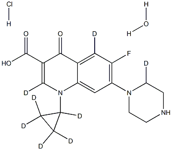 Ciprofloxacin-D8-HCl hydrate 化学構造式