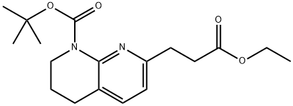 7-(3-乙氧基-3-氧丙基)-3,4-二氢-1,8-萘啶-1(2H)-羧酸叔丁酯, 1272758-04-9, 结构式