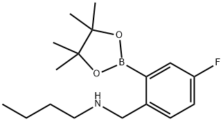 N-(4-Fluoro-2-(4,4,5,5-tetramethyl-1,3,2-dioxaborolan-2-yl)benzyl)butan-1-amine Structure