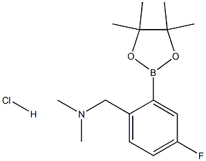 {[4-Fluoro-2-(tetramethyl-1,3,2-dioxaborolan-2-yl)phenyl]methyl}dimethylamine hydrochloride 结构式