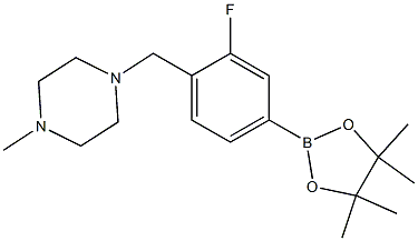 1-{[2-fluoro-4-(tetramethyl-1,3,2-dioxaborolan-2-yl)phenyl]methyl}-4-methylpiperazine|1-{[2-fluoro-4-(tetramethyl-1,3,2-dioxaborolan-2-yl)phenyl]methyl}-4-methylpiperazine