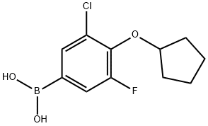 3-氯-4-(环戊基氧基)-5-氟苯基硼酸 结构式