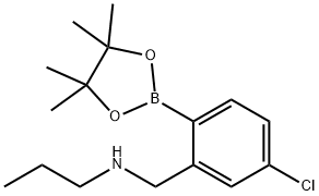 {[5-chloro-2-(tetramethyl-1,3,2-dioxaborolan-2-yl)phenyl]methyl}(propyl)amine Struktur