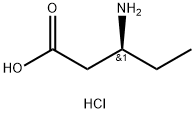 (S)-3-アミノペンタン酸塩酸塩 化学構造式