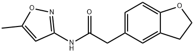 2-(2,3-二氢苯并呋喃-5-基)-N-(5-甲基异噁唑-3-基)乙酰胺 结构式