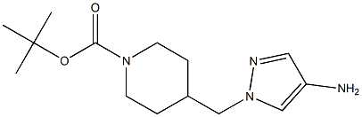 4-(4-AMino-pyrazol-1-ylMethyl)-piperidine-1-carboxylic acid tert-butyl ester,,结构式