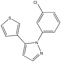 1 - (3 -氯苯基)-5 - (3-噻吩基)- 1H -吡唑,,结构式