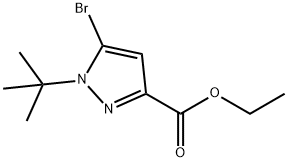 5 -溴- 1 -叔丁基-1H -吡唑- 3 -羧酸乙酯 结构式