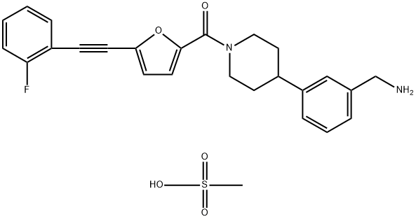 (4-(3-(aMinoMethyl)phenyl)piperidin-1-yl)(5-((2-fluorophenyl)ethynyl)furan-2-yl)Methanone Methanesulfonate Struktur