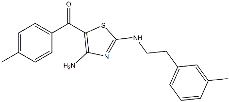 (4-aMino-2-((3-Methylphenethyl)aMino)thiazol-5-yl)(p-tolyl)Methanone,,结构式