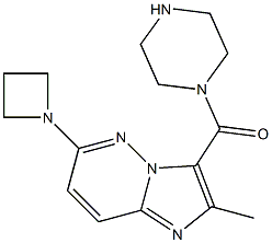 (6-(azetidin-1-yl)-2-MethyliMidazo[1,2-b]pyridazin-3-yl)(piperazin-1-yl)Methanone,,结构式