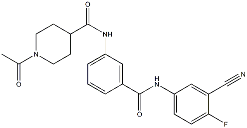 1-acetyl-N-(3-((3-cyano-4-fluorophenyl)carbaMoyl)phenyl)piperidine-4-carboxaMide|