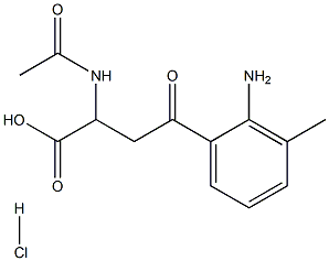 2-acetaMido-4-(2-aMino-3-Methylphenyl)-4-oxobutanoic acid hydrochloride 化学構造式