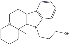 3-(12b-Methyl-1,3,4,6,7,12b-hexahydroindolo[2,3-a]quinolizin-12(2H)-yl)propan-1-ol,,结构式