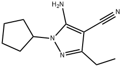 5-氨基-1-环戊基-3-乙基-1H-吡唑-4-甲腈,158000-68-1,结构式