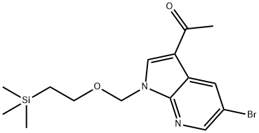 1-(5-溴-1-((2-(三甲基硅烷基)乙氧基)甲基)-1H-吡咯并[2,3-B]吡啶-3-基)乙酮,1375303-71-1,结构式