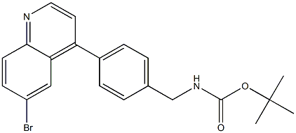 tert-butyl 4-(6-BroMoquinolin-4-yl)benzylcarbaMate 化学構造式