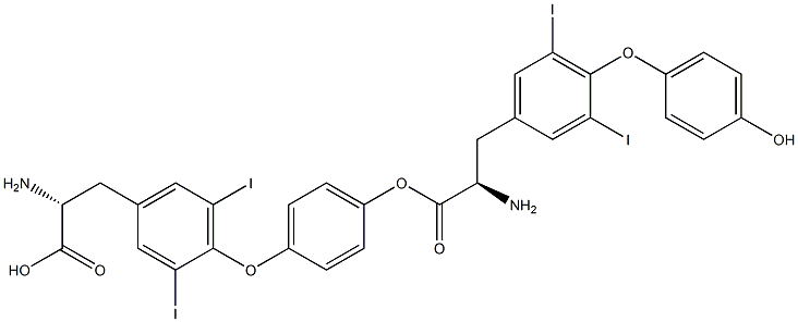 3,5-Diiodo-D-thyronine 3,5-Diiodo-D-thyronine 化学構造式