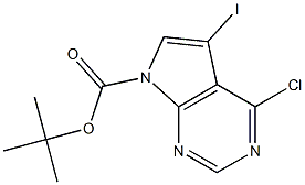 tert-butyl 4-chloro-5-iodo-7H-pyrrolo[2,3-d]pyriMidine-7-carboxylate,,结构式