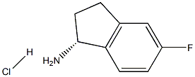 (R)-5-FLUORO-2,3-DIHYDRO-1H-INDEN-1-AMINE-HCl 结构式